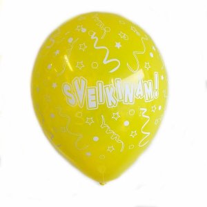 geltonas balionas Sveikinam