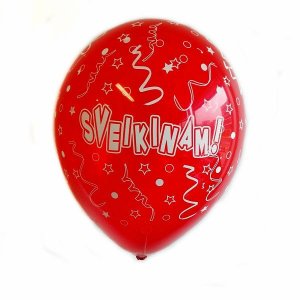 Raudonas balionas Sveikinam