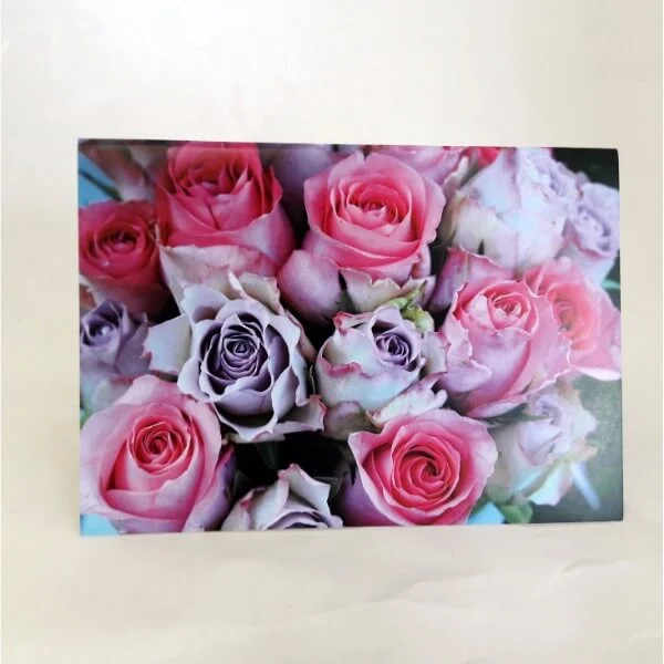 Greeting card „Purple roses“