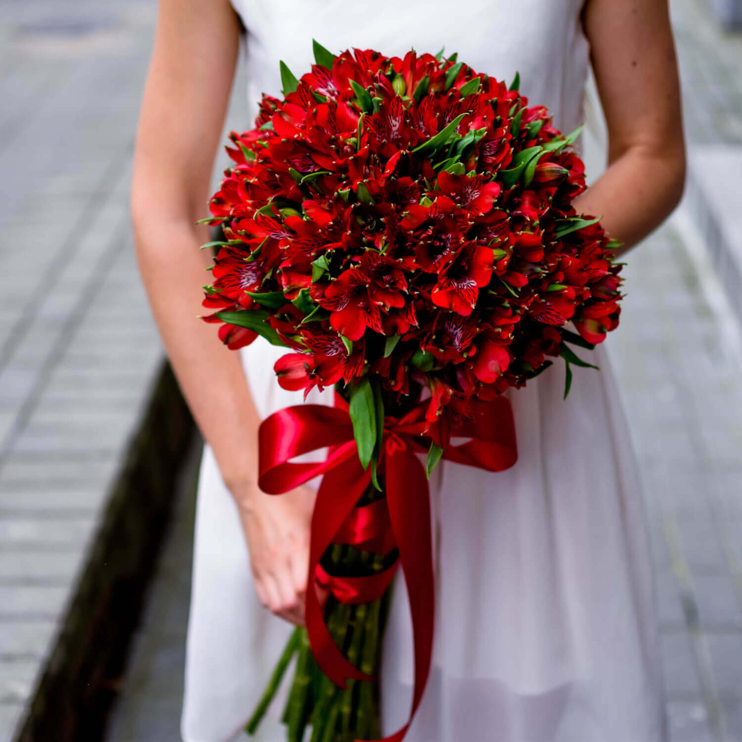 One color alstroemerias bouquet Birght color flowers GintarėsGėlės