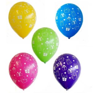 Multi color helium balloons „Gifts“
