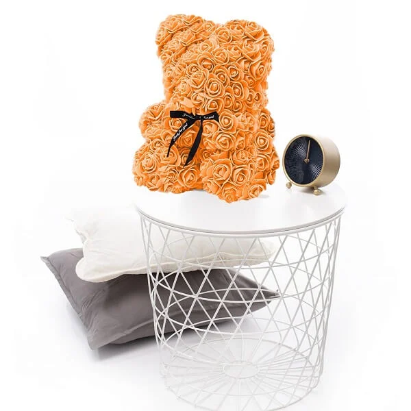 Big orange rose bear in the box