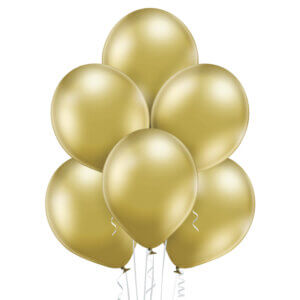 Auksinis chrominis helio balionas gimtadienio šventei