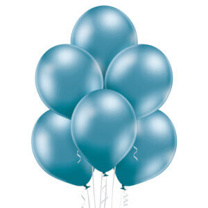 Mėlynas chrominis helio balionas gimtadienio šventei