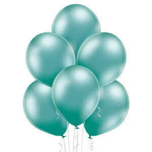 Žalias chrominis helio balionas gimtadienio šventei