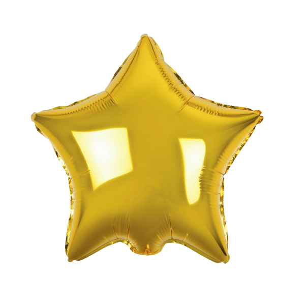 Žvaigžutės formos auksinis folinis balionas