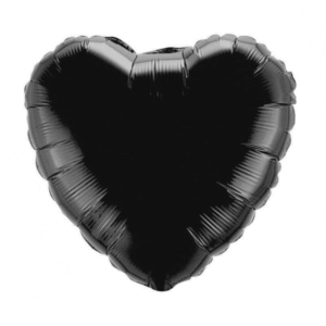 Širdelės formos juodas folinis balionas