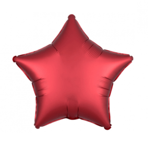 Žvaigžutės formos raudonas matinis folinis balionas