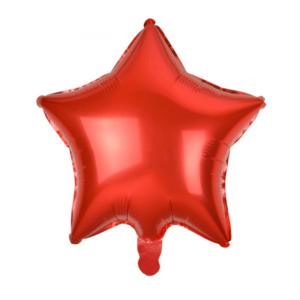 Žvaigžutės formos raudonas folinis balionas