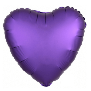 Širdelės formos violetinis matinis folinis balionas