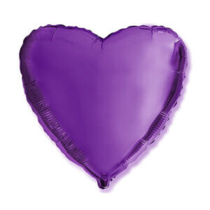 Širdelės formos violetinis folinis balionas