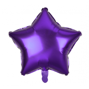Žvaigžutės formos violetinis folinis balionas