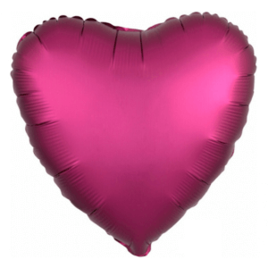 Širdelės formos vyšninis matinis folinis balionas