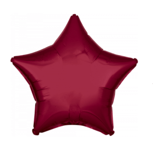 Žvaigžutės formos vyšninės spalvos folinis balionas
