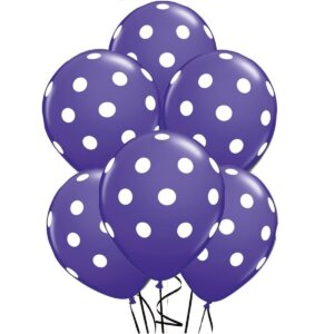 Violetinis helio balionas su baltais taškeliais