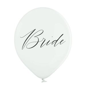 Baltas guminis helio balionas „Bride"