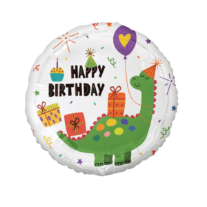 Helio balionai gimtadienio šventei su dinozauru