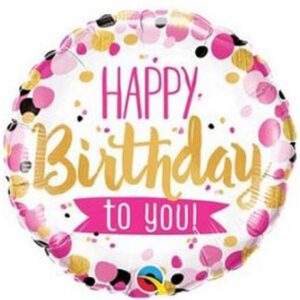 Folinis balionas su spalvotais taškeliais Happy Birthday to you