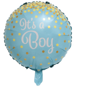 Folinis apvalus žydros spalvos balionas „It's a boy"