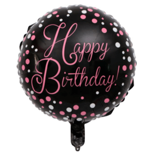 Juodas folinis gimtadieninis helio balionas