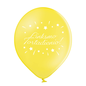 Geltonas guminis balionas „Linksmo tortadienio"