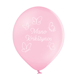 Šviesiai rožinis helio balionas „Mano krikštynos"