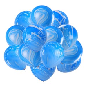 Žydras marmurinis helio balionas gimtadienio šventei