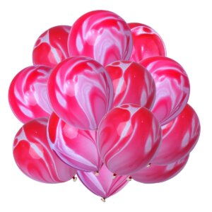 Tamsiai rožinis marmurinis helio balionas gimtadienio šventei