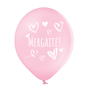 Šviesiai rožinis helio balionas „Mergaitė!"