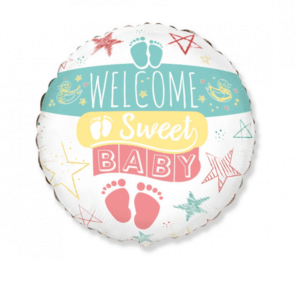 Folinis helio balionas „Welcome sweet baby"