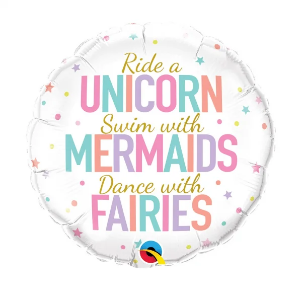 Folinis helio balionas „Unicorn, Mermaids, Fairies"