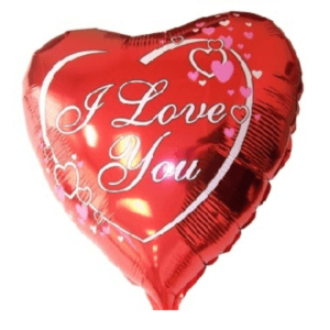 Folinis širdies formos balionas „I love you"